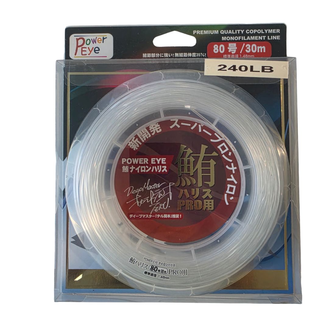 POWER EYE Tuna Pro Monofilament Leader, Strength/Length: 240lb 30m
