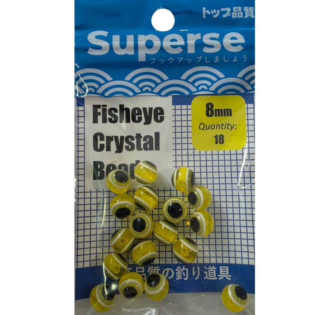 SUPERSE FISHEYE CRYSTAL BEADS EN007, Colour/Size: YELLOW/6mm/20s
