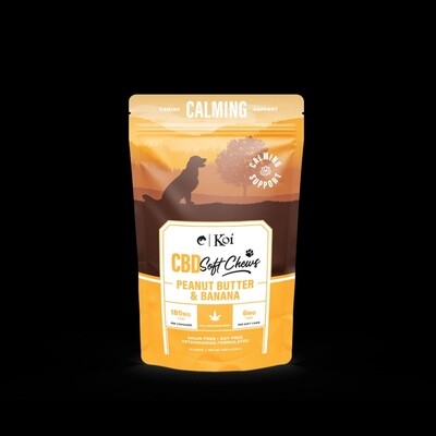 Koi 180mg CBD Soft Chews for Dogs, Flavor: Peanut Butter &amp; Banana