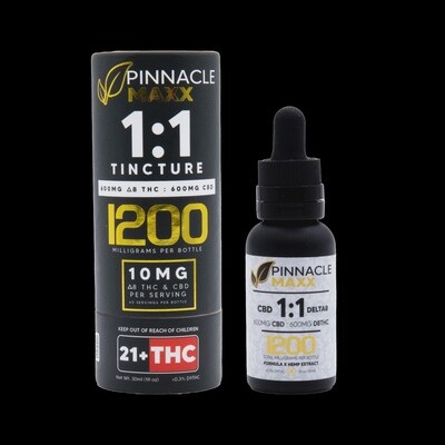 Pinnacle Maxx 1:1 CBD/D8 1200mg Tincture