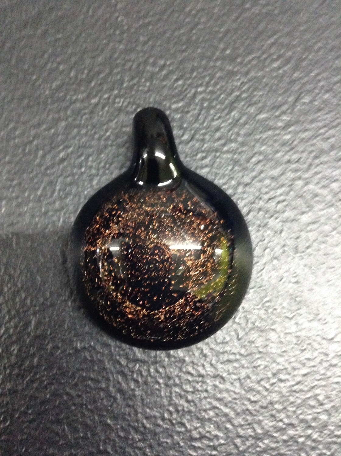 Glass Black and Bronze Galaxy Pendant