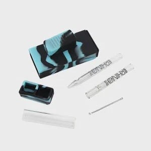 White Rhino Dual Silicone Container W/ Dab Straw, chillum and Storage