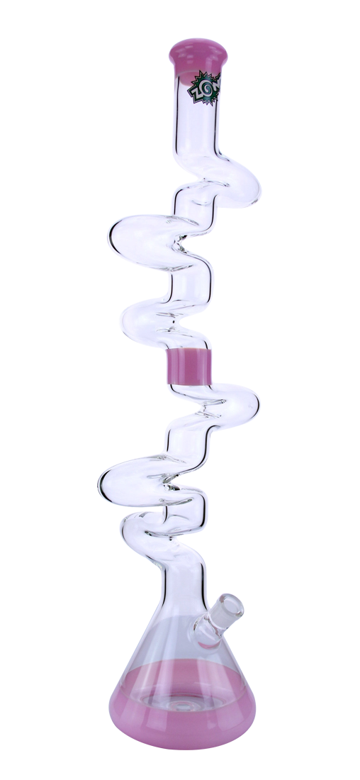 Zong Graffix 6 Kink Silver Fumed Pink Swirl Beaker