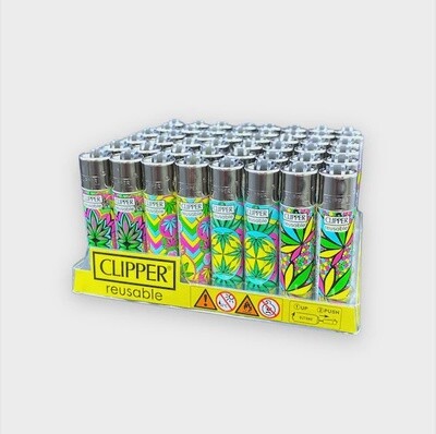 Clipper Neon Cannabis Leaf Lighter