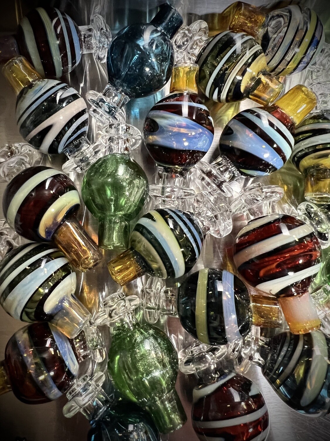 Westie Glass Carb Caps, Style: Spiral Wig Wag Carb Caps