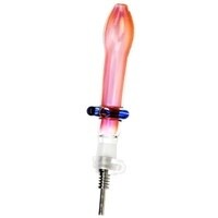 Fumed Glass Footed Honey Straw w/ Titanium Tip