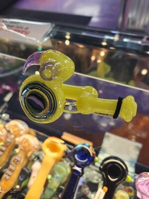 Yellow w/ Purple Horn Sherlock Pipe
