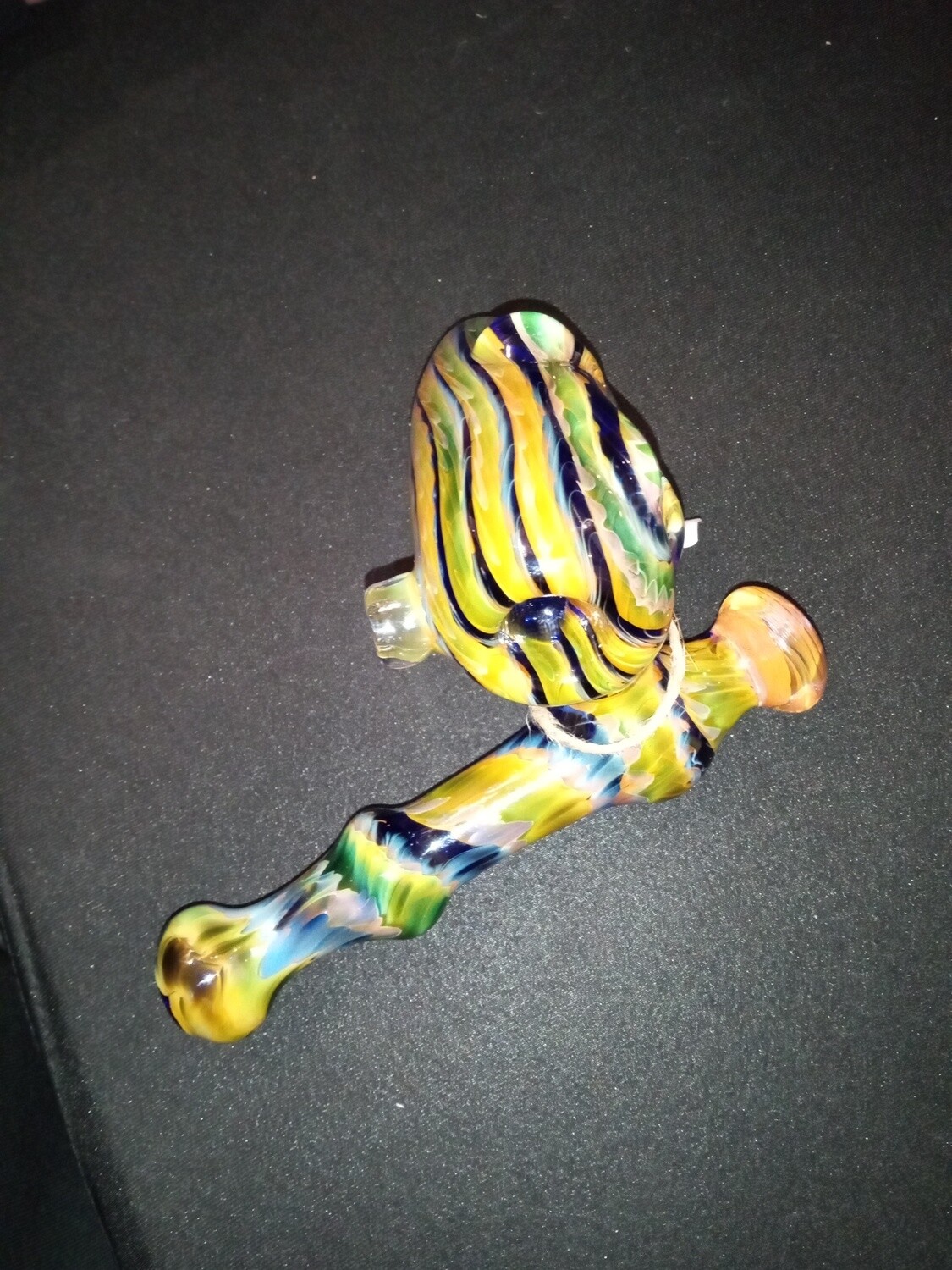 Rainbow Cobalt Bubbling Sidecar Pipe