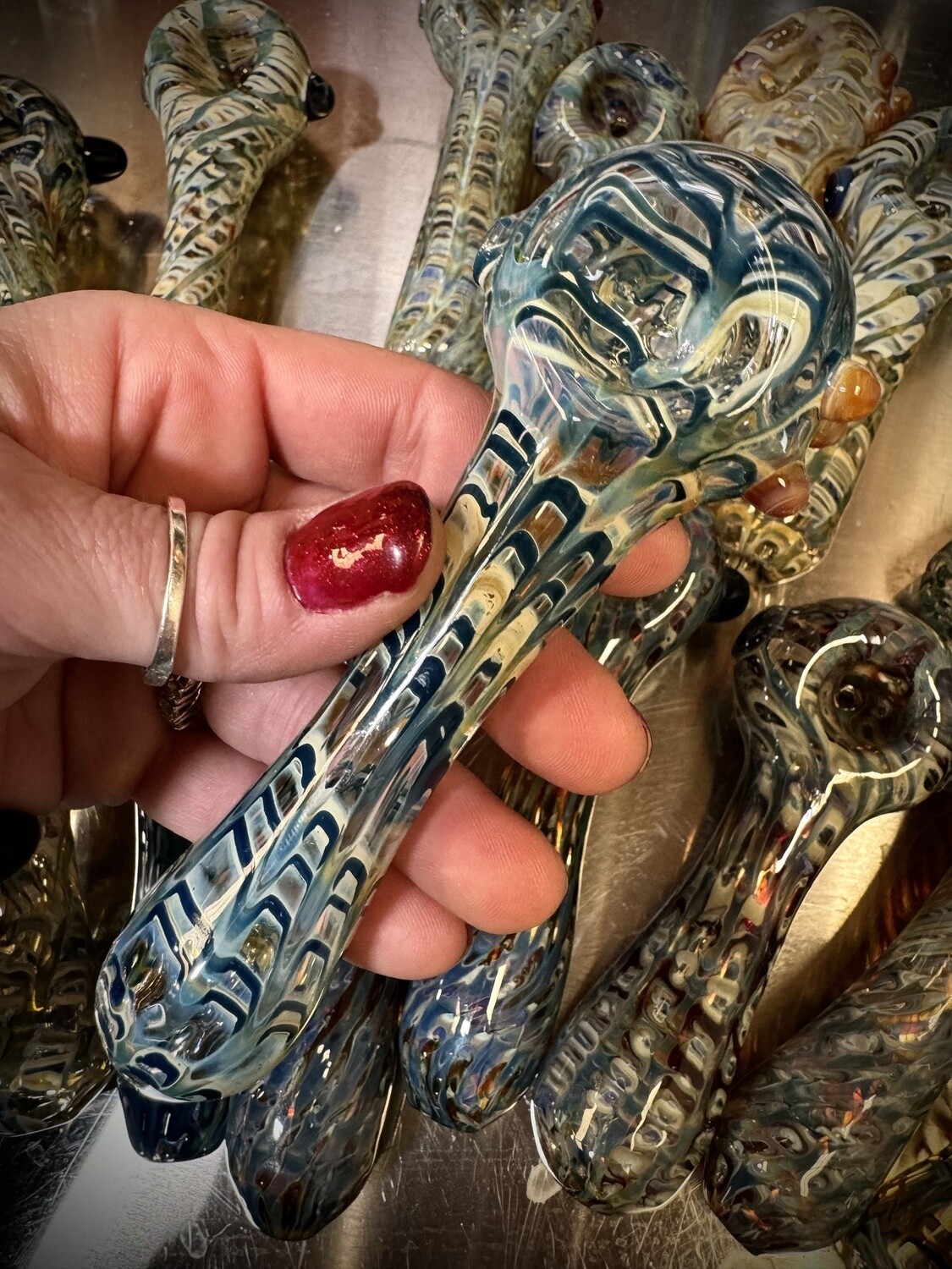 PHGS / Wrap &amp; Rake Spoon Pipe, Style: Assorted Wrap &amp; Rake Pipe