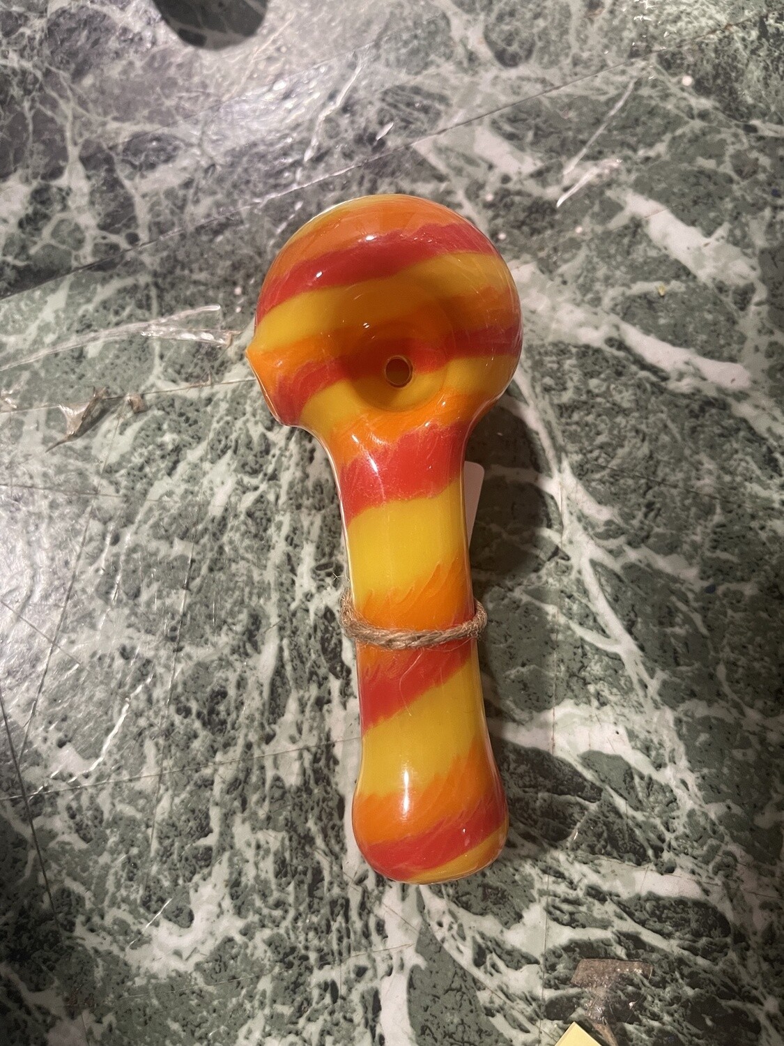 Multi Color Vac Stack Spoon Pipe, Color: Red/Orange/Yellow