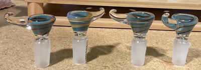 14mm Full color swirl w/ Clear handle Bowl