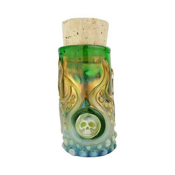 Flaming skull stash jar