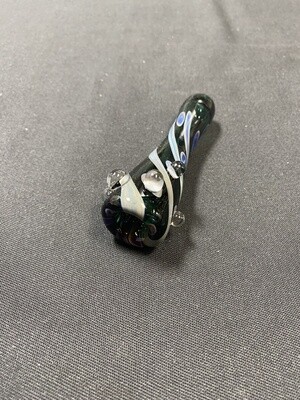 White Swirl Chillum with Bubbles