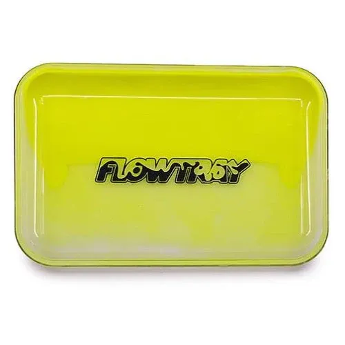 FlowTray Glow in the Dark Rolling Tray, Color: Neon Yellow Glo