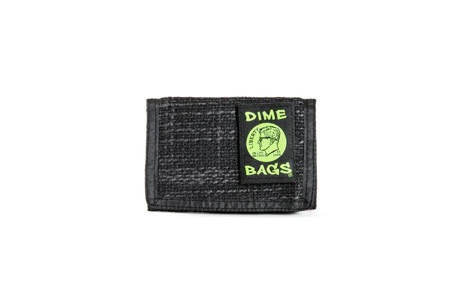 Tri Fold Wallet Dime Bag, Color: Black