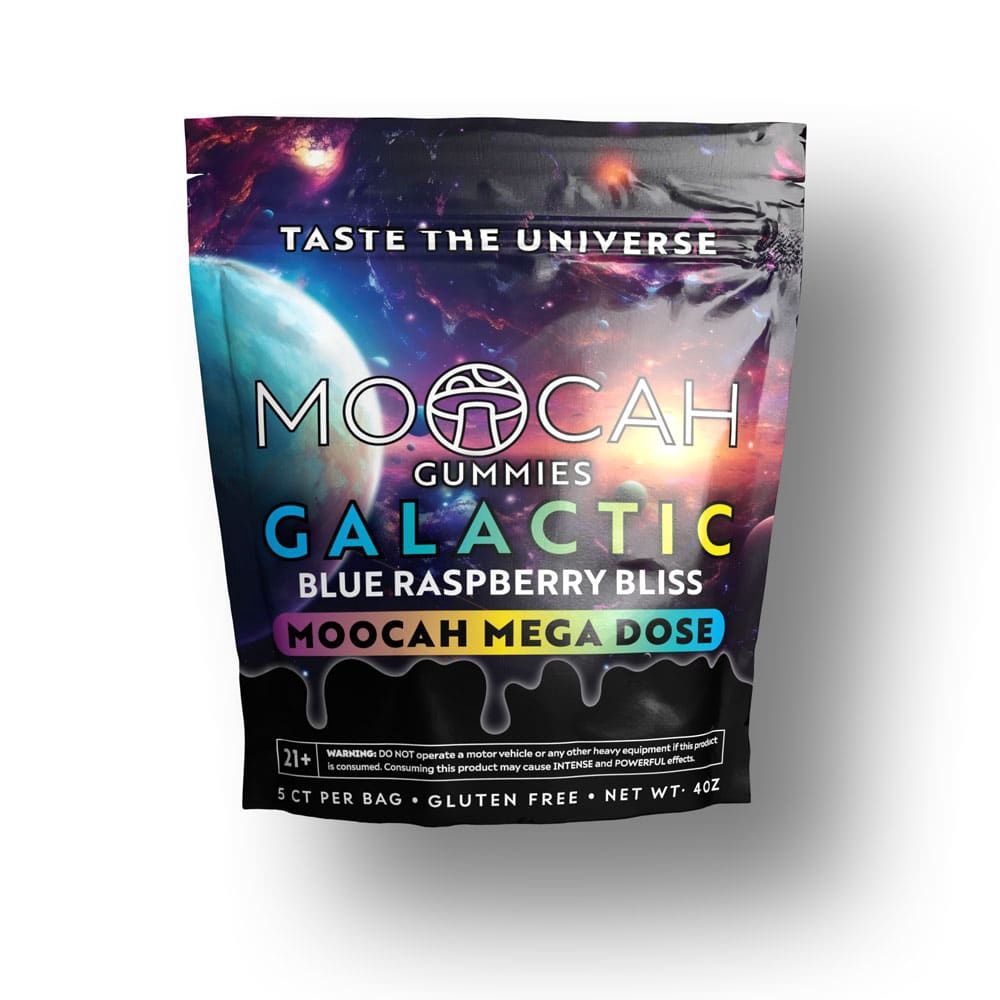 Moocah Mega Dose Gummies, Flavor: Blue Raspberry Bliss