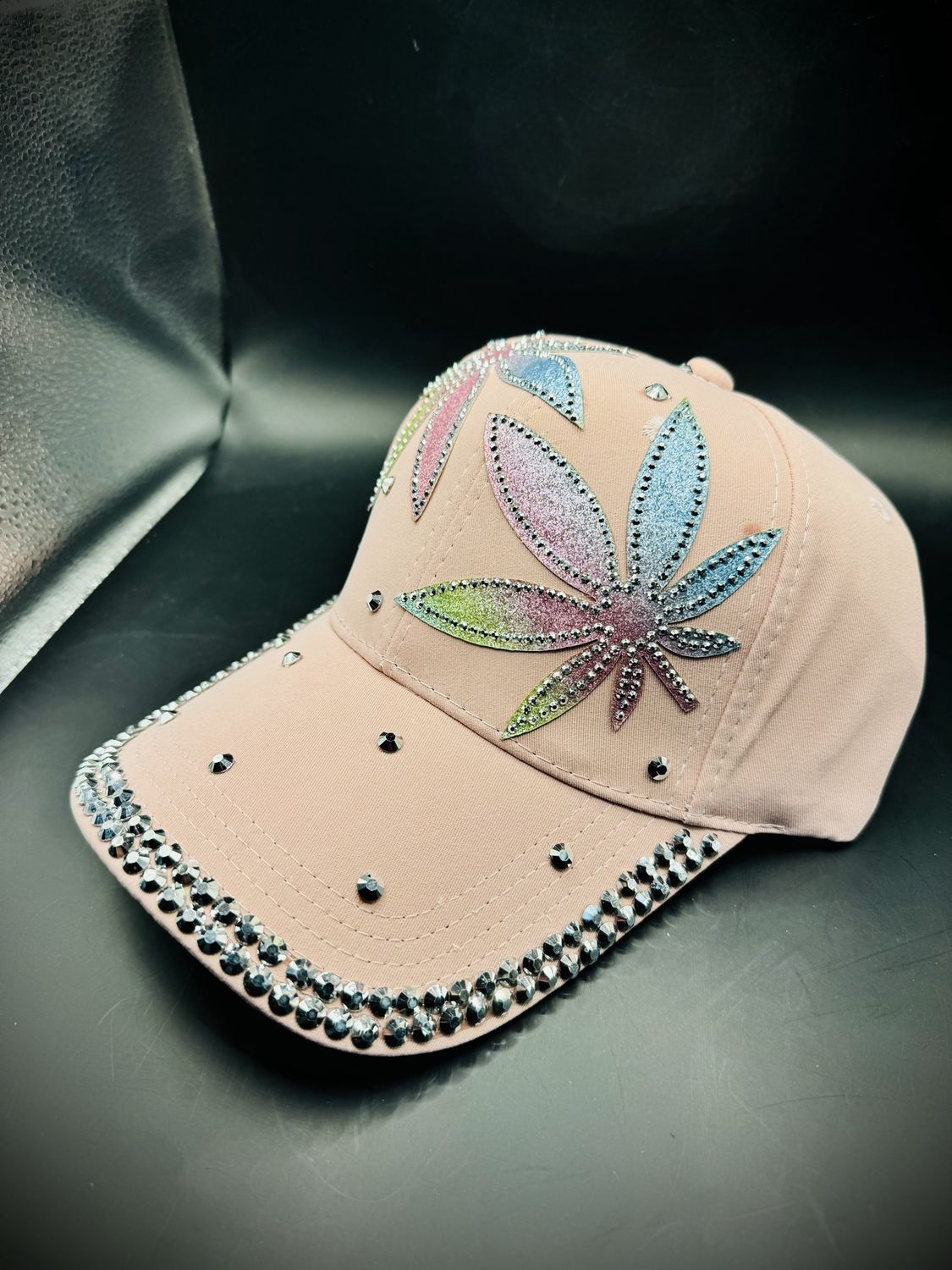 OG Trend Bling Marijuana Hat, Color: Pink