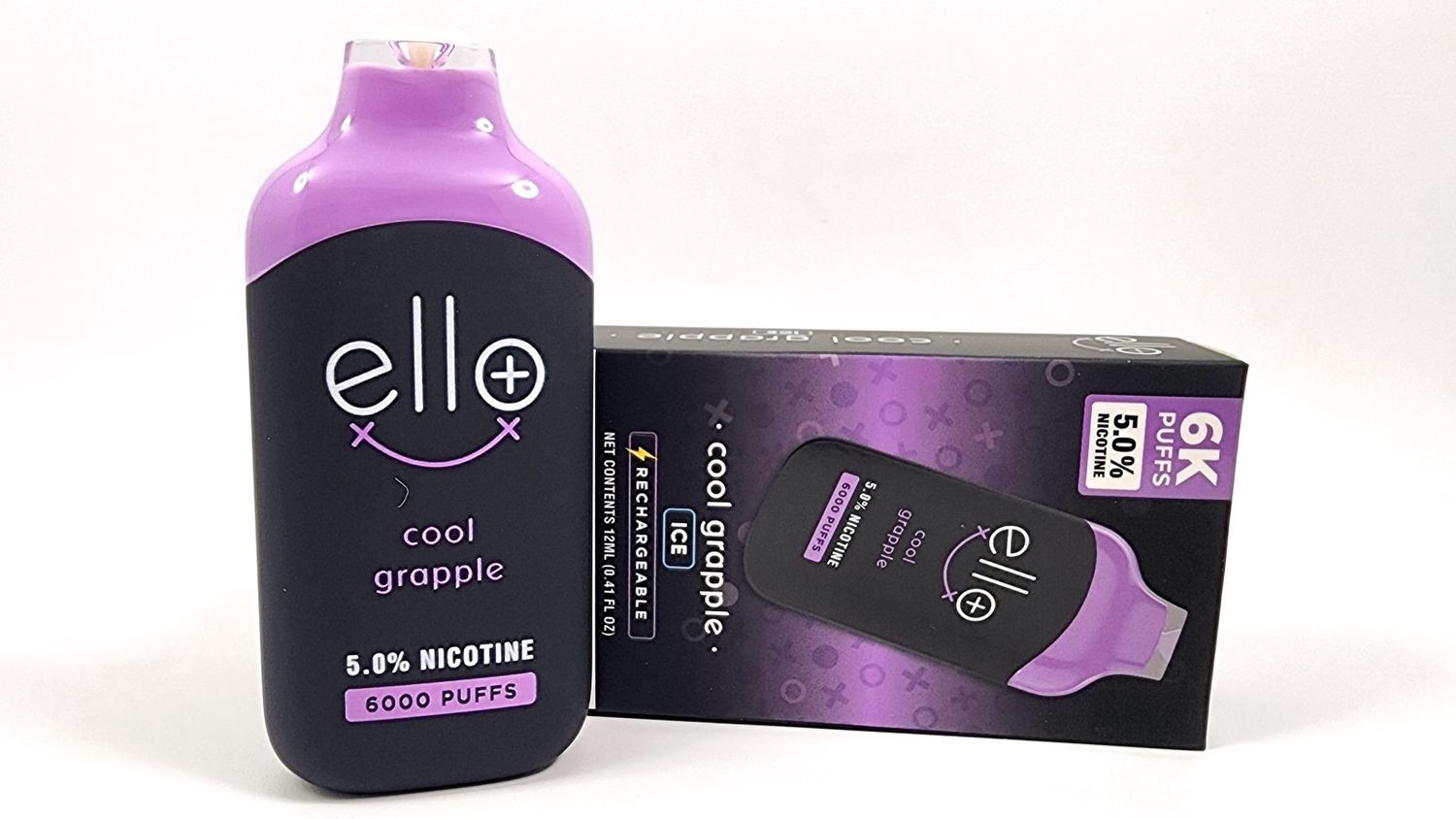 BLVK Ello 6000 Puff Disposable, Flavor: Cool Grapple