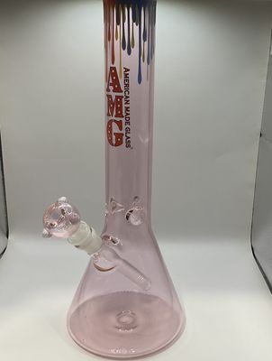 AMG 15&quot; Pink Rainbow Drip Decal Beaker