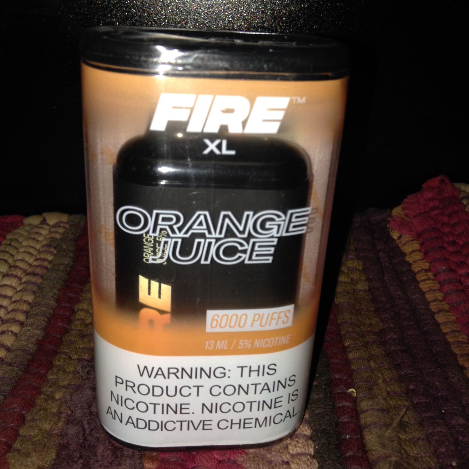 Fire XL 6000 Puff Disposable, Flavor: Orange Juice