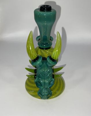 Hic Dogg Slain Dragon Crushed Opal Green/Lime Water Pipe