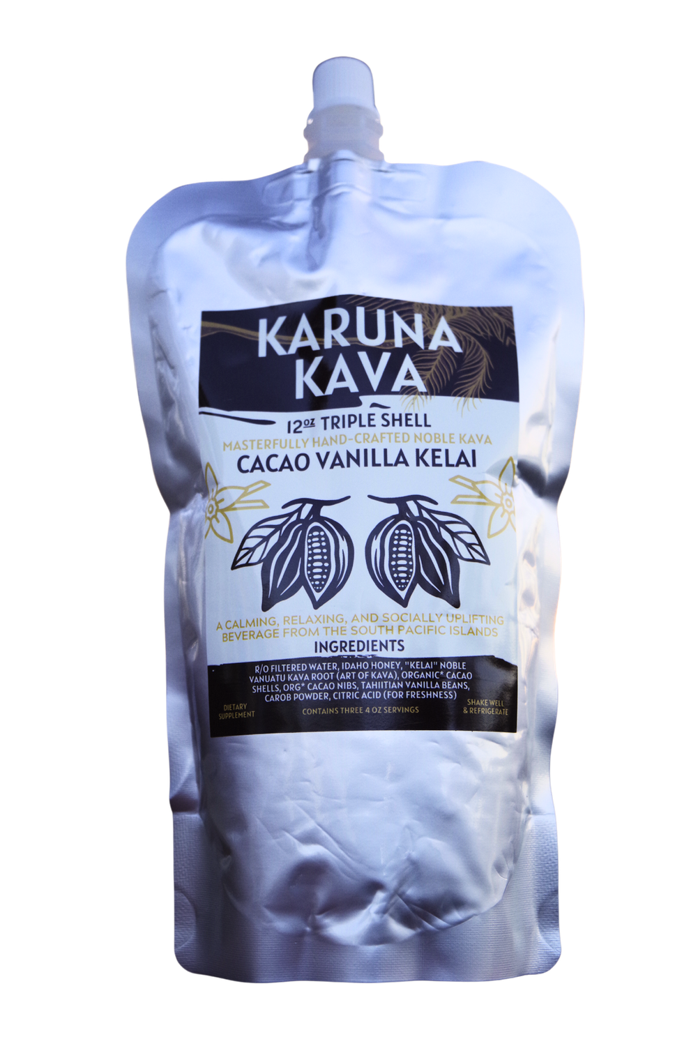 Karuna Kava Pouches, Flavor: Cacao Vanilla Kelai