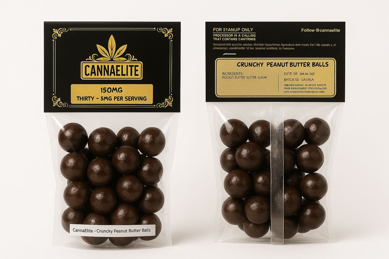 CannaElite - Crunchy Peanut Butter Balls - 150mg, Style: Milk Chocolate