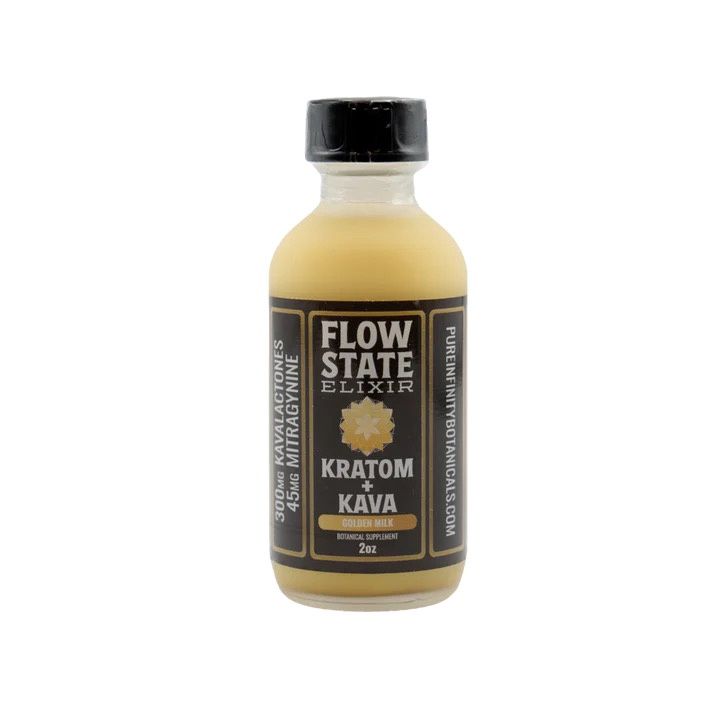 Flow State Elixir Kratom + Kava 2oz, Flavor: Golden Milk