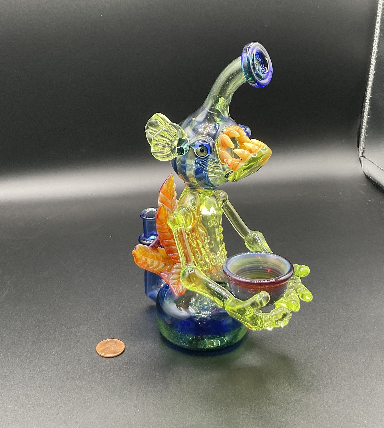 WY MOFO Fish Man w/ Offering Bowl Water Pipe