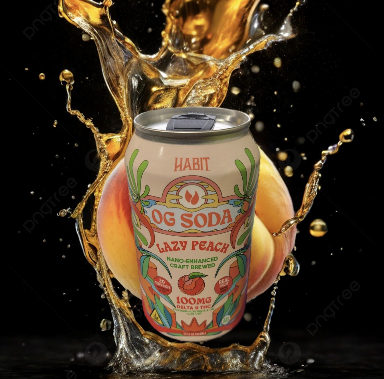 Habit OG Sodas, Flavor: Lazy Peach