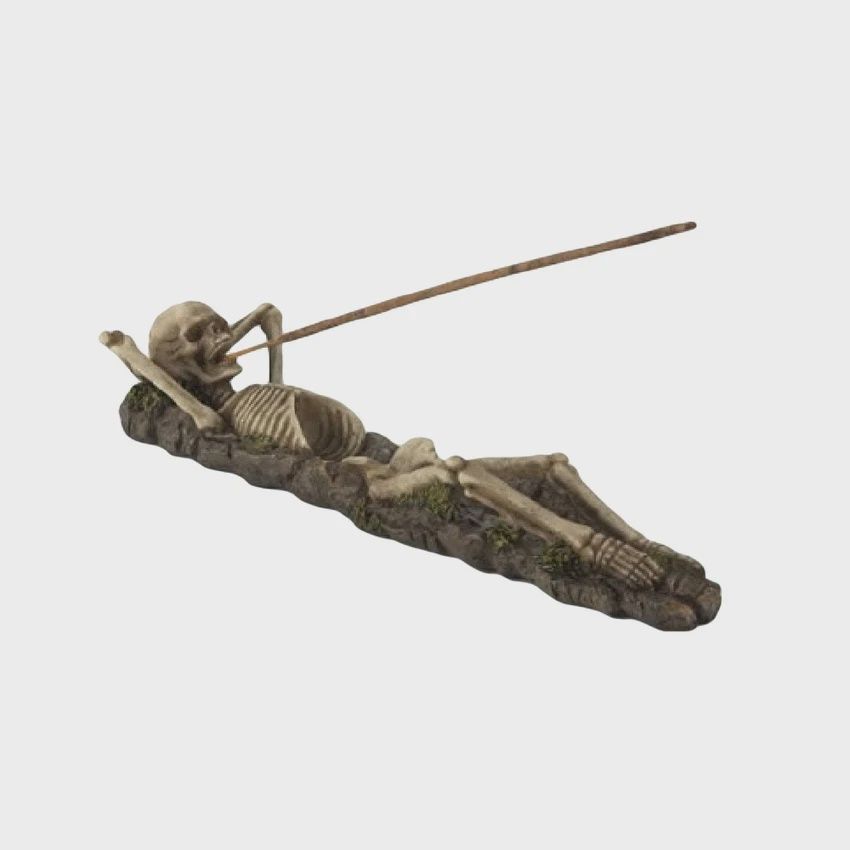 Reclined Skeleton Incense Burner