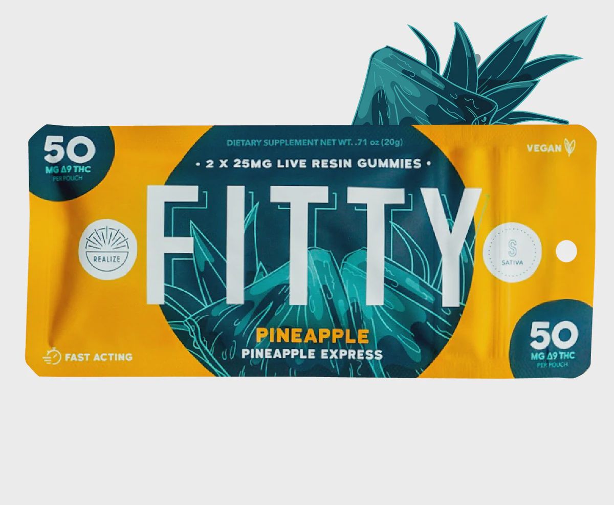 Realize FITTY 25mg Gummies, Flavor: Pineapple - Pineapple Express (Sativa)