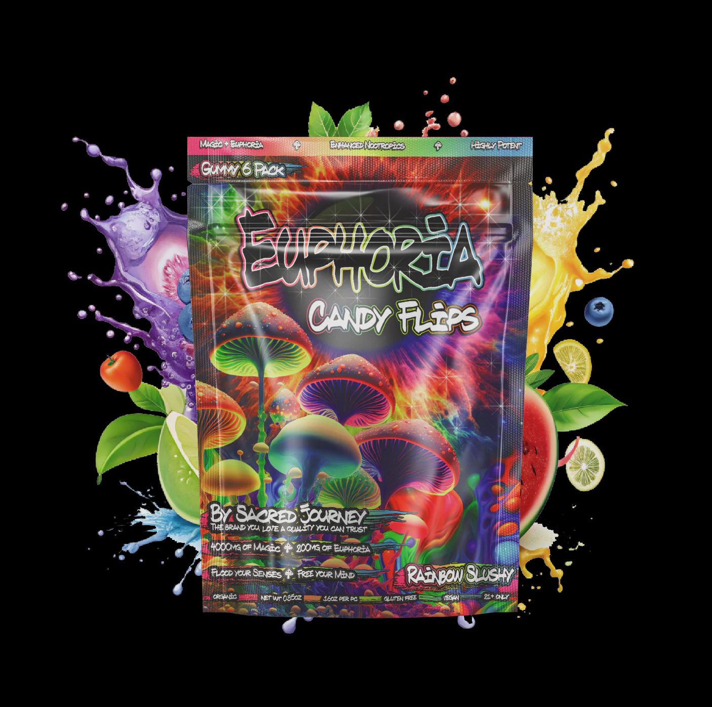 Euphoria Mushroom Gummies, Flavor: Rainbow Slushy
