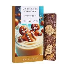 dèVINE 200mg D9/100mg CBD-infused Gourmet Chocolate, Flavor: Christmas Cookies (Gingerbread Chai)