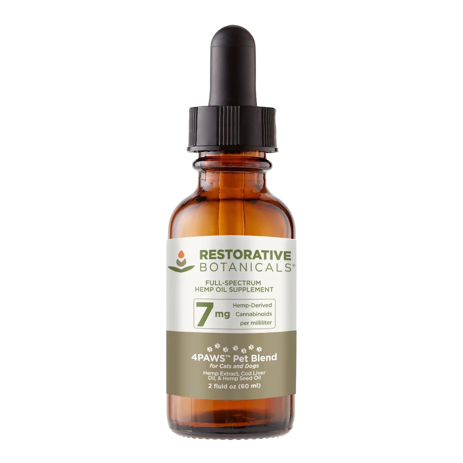 Restorative Botanicals 4Paws Pet Blend 7mg Tincture