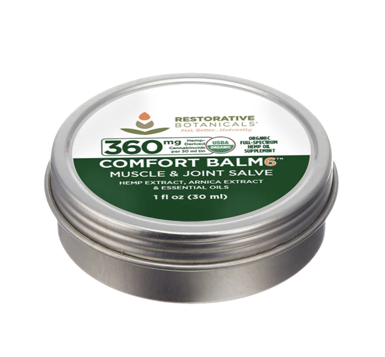 Restorative Botanicals Comfort Balm 360mg CBD Muscle and Joint Salve