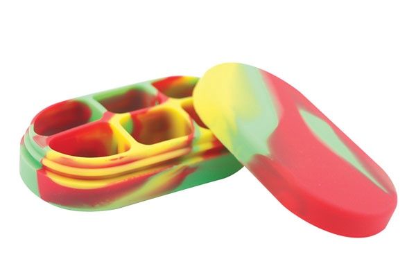 Silicone Concentrate Container, Color: green red yellow