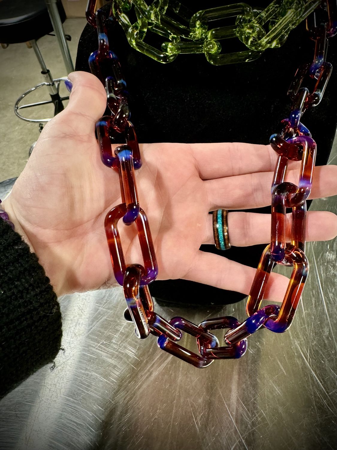 PHGS / Glass Chains, Style: Large Amber Purple
