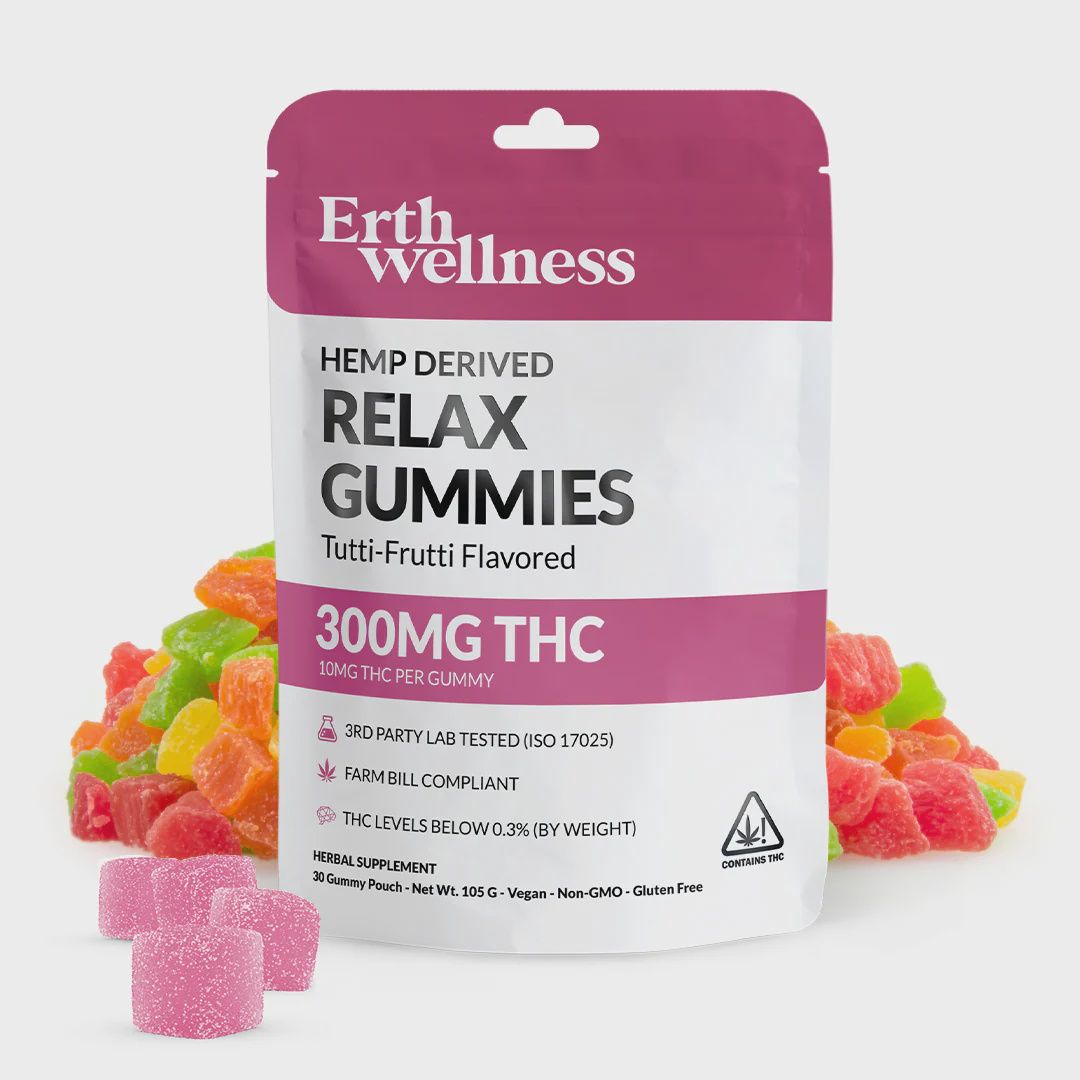 Erth Wellness Strain Specific THC Gummies 30ct, Flavor/Potency: Tutti-Frutti (Relax)