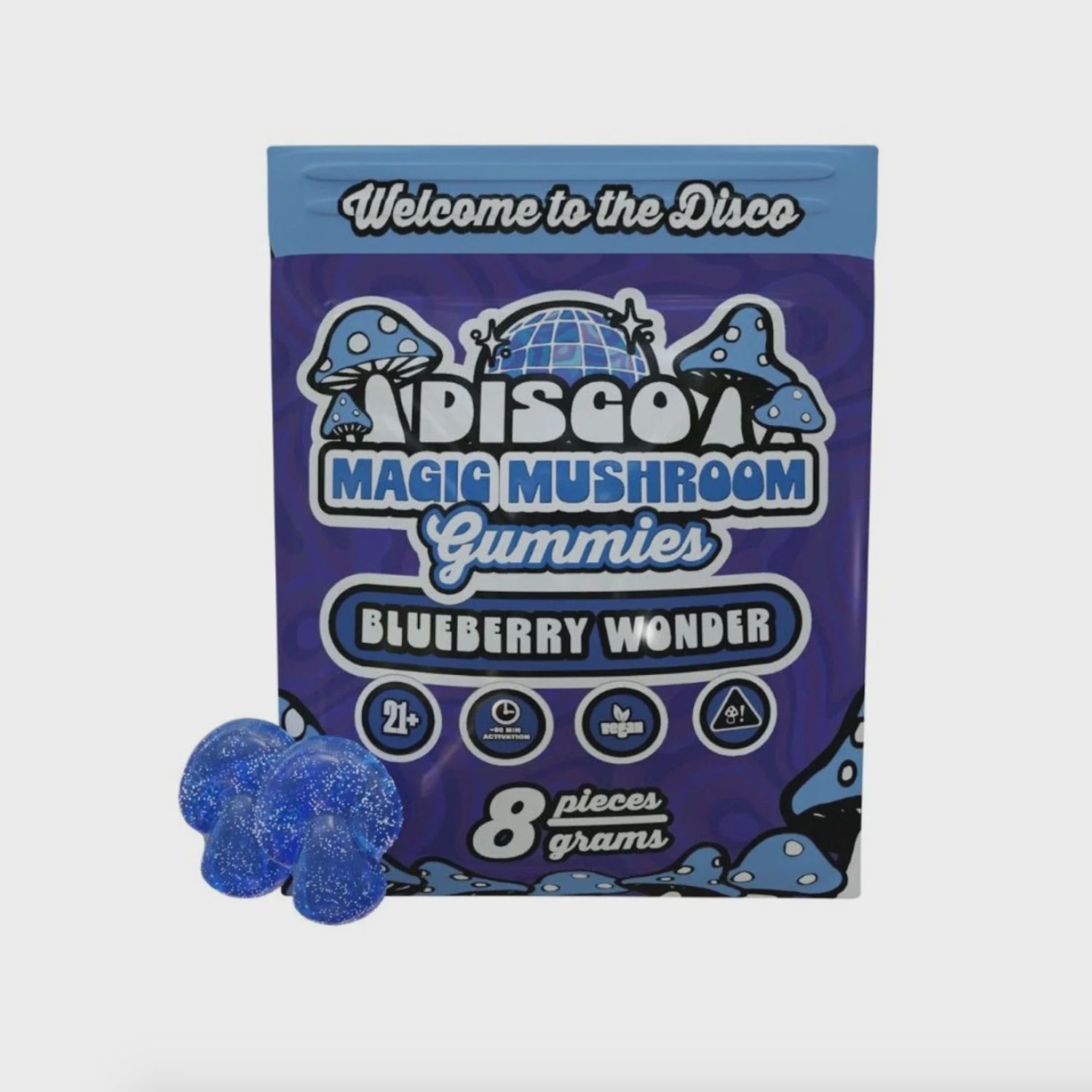 Disco Mushroom 8pk Gummies, Flavor: Blueberry Wonder