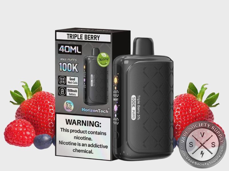 HorizonTech 100k 5% Disposable, Flavor: Triple Berry