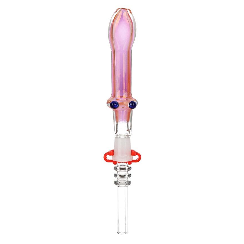 Fumed Glass Footed Dab Straw, Material: Quartz Tip