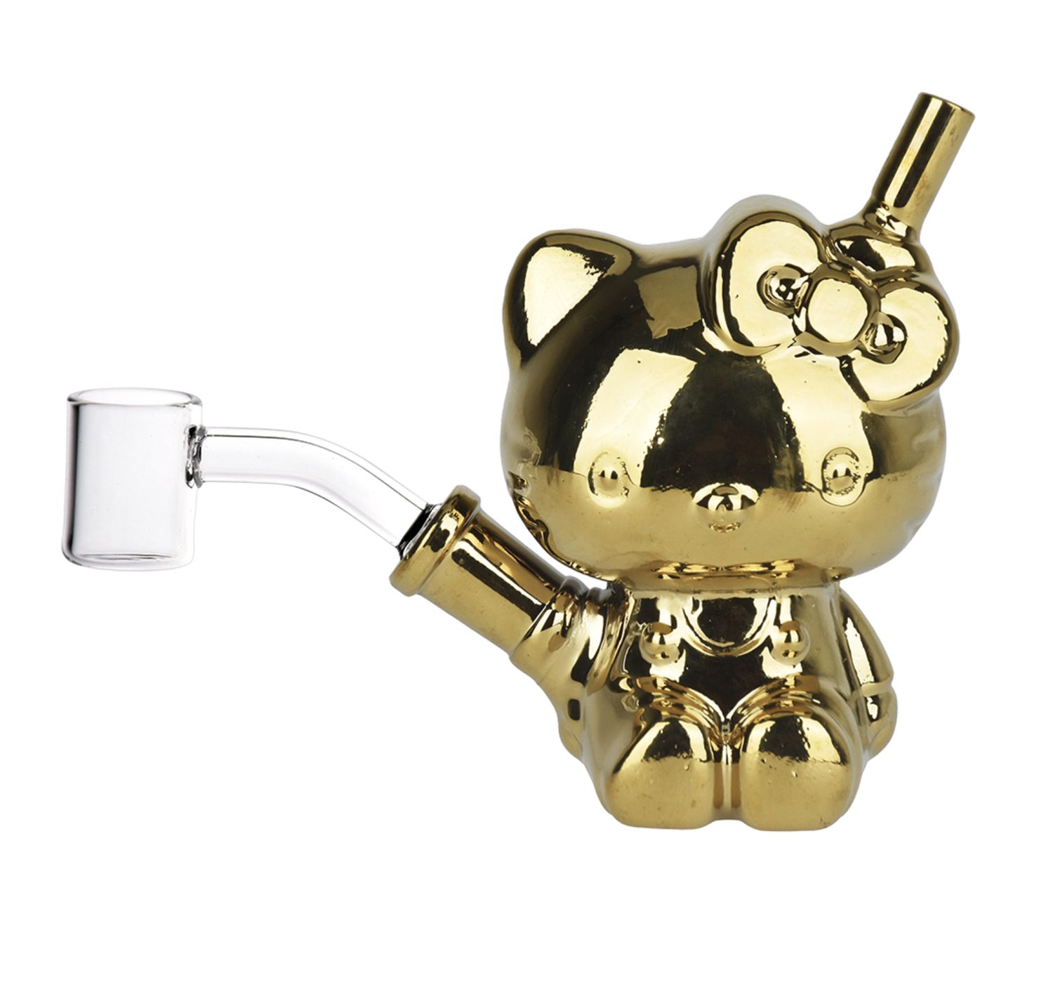 Hey There, Cat Electroplated Glass Dab Rig