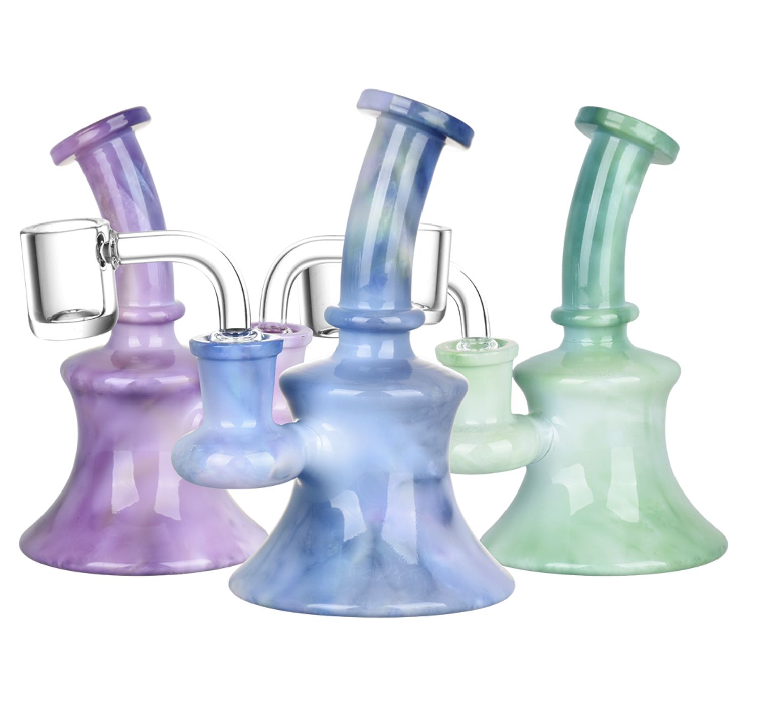 Marbled Tie Dye Mini Dab Rig 5" Asst Colors