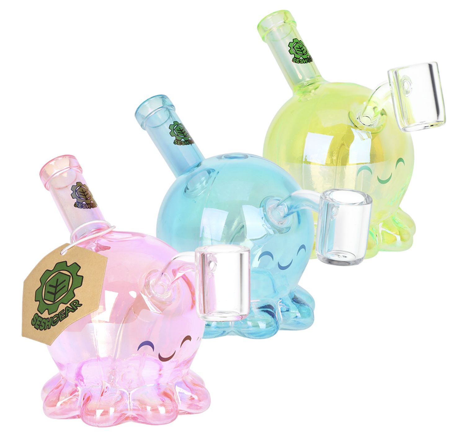 SeshGear Neon Octopus Dab Rig Asst Colors