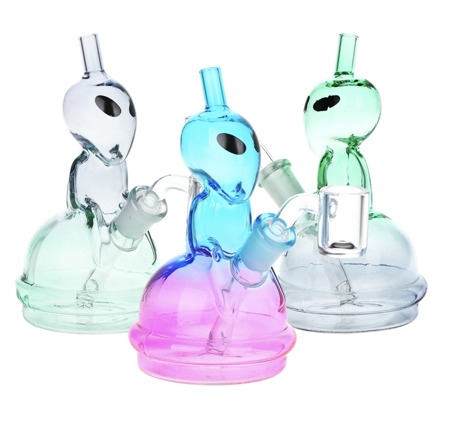 Alien UFO Ombre Mini Glass Dab Rig Asst Colors
