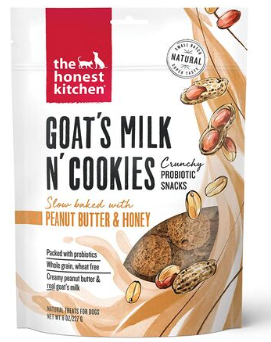 HONEST KITCHEN TREAT GOAT&#39;S MILK COOKIES PEANUT BUTTER HONEY 8 OZ