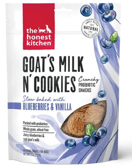 HONEST KITCHEN TREAT GOAT&#39;S MILK COOKIES BLUEBERRY VANILLA 8 OZ