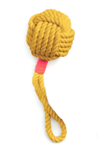 JAX &amp; BONES DOG TOY ROPE YELLOW CELTIC KNOT LARGE
