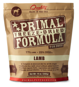 PRIMAL FD DOG LAMB 14 OZ